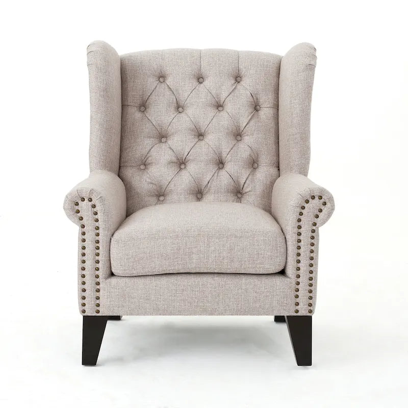 Fauteuil d'appoint avec dossier à oreilles pour salon, chambre et bureau à domicile