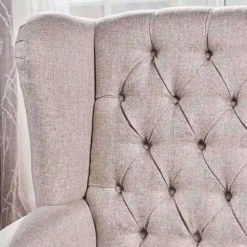 Fauteuil d'appoint avec dossier à oreilles pour salon, chambre et bureau à domicile