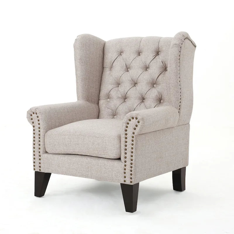 Fauteuil d'appoint avec dossier à oreilles pour salon, chambre et bureau à domicile