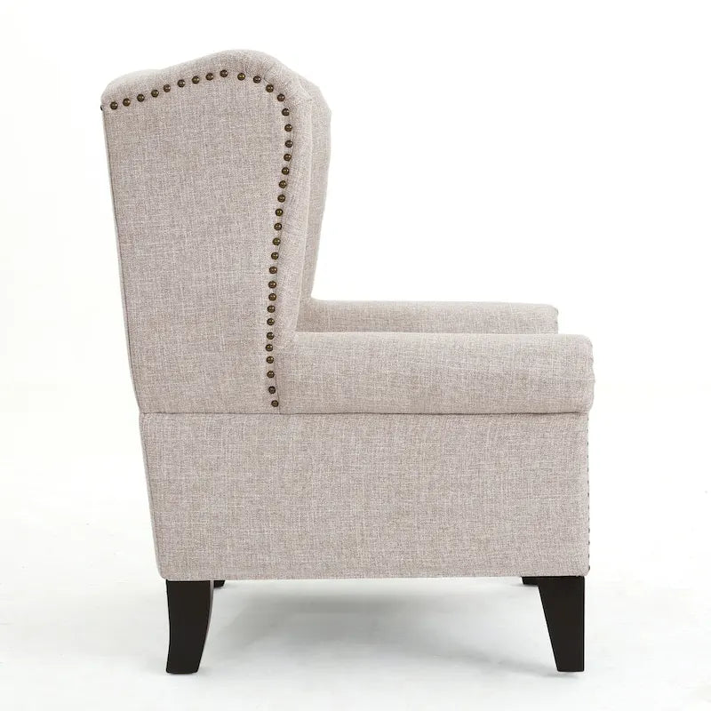 Fauteuil d'appoint avec dossier à oreilles pour salon, chambre et bureau à domicile