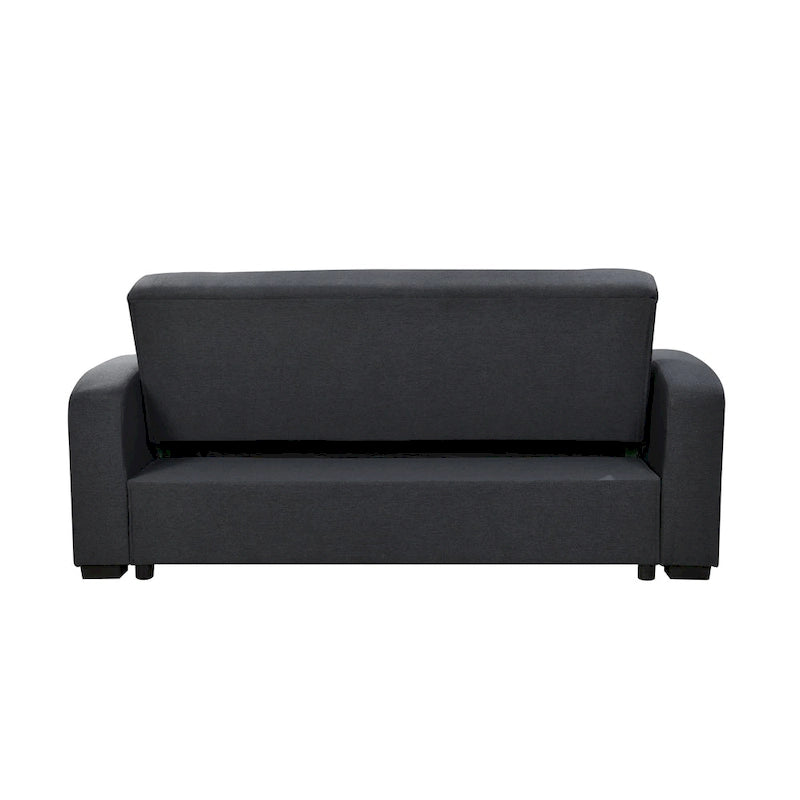 Canapé moderne convertible 3-en-1 de 75 pouces avec lit gigogne, dossier inclinable, porte-gobelets et oreillers