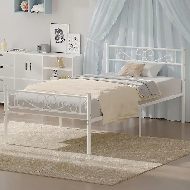 Cadre de lit en métal avec tête et pied de lit – Simple/Double/Grand