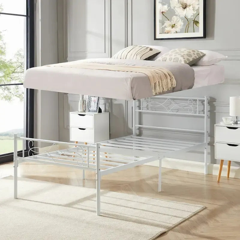 Cadre de lit en métal avec tête et pied de lit – Simple/Double/Grand