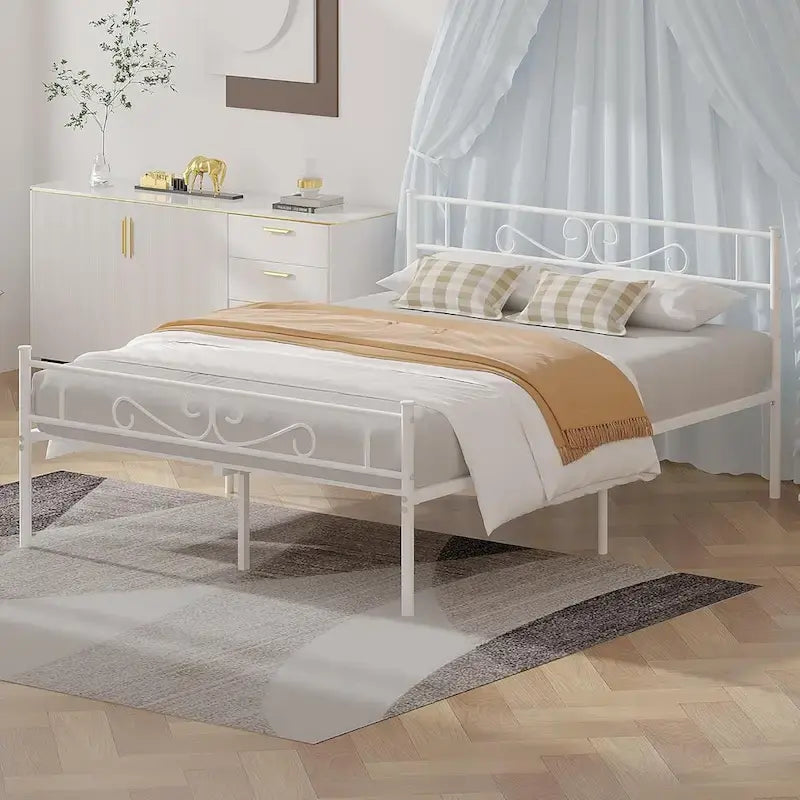 Cadre de lit en métal avec tête et pied de lit – Simple/Double/Grand
