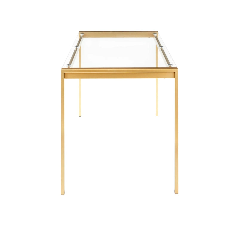 Table à manger dorée avec plateau en marbre ou en verre
