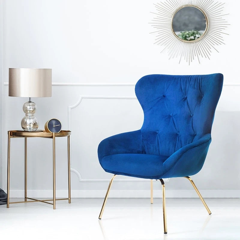 Chaise de bureau moderne du milieu du siècle en métal bleu