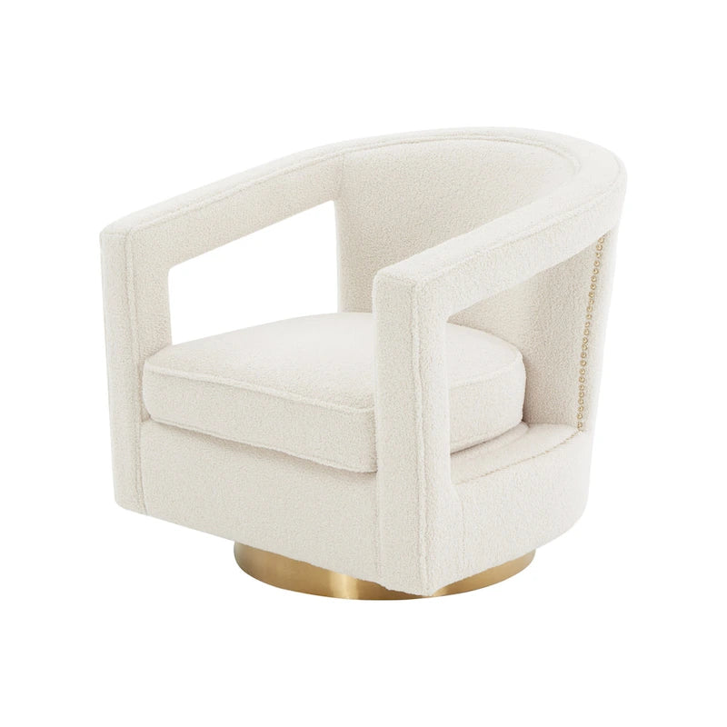 Fauteuil d'appoint pivotant en velours moderne