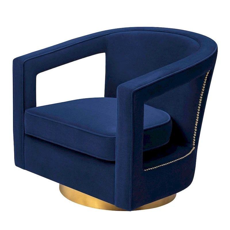 Fauteuil d'appoint pivotant en velours moderne