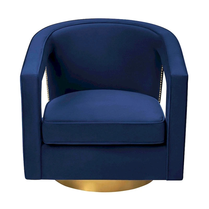 Fauteuil d'appoint pivotant en velours moderne