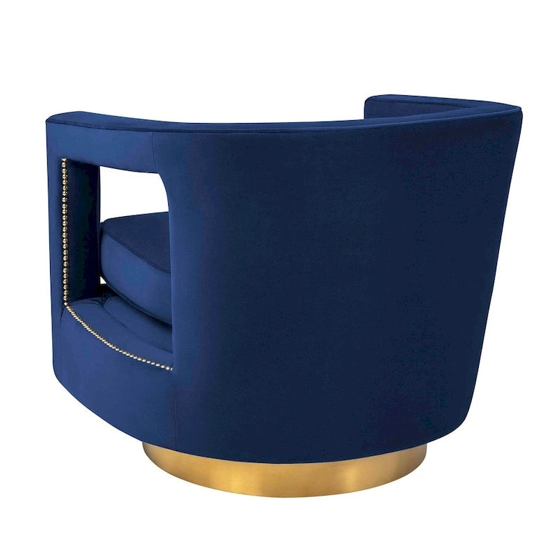 Fauteuil d'appoint pivotant en velours moderne
