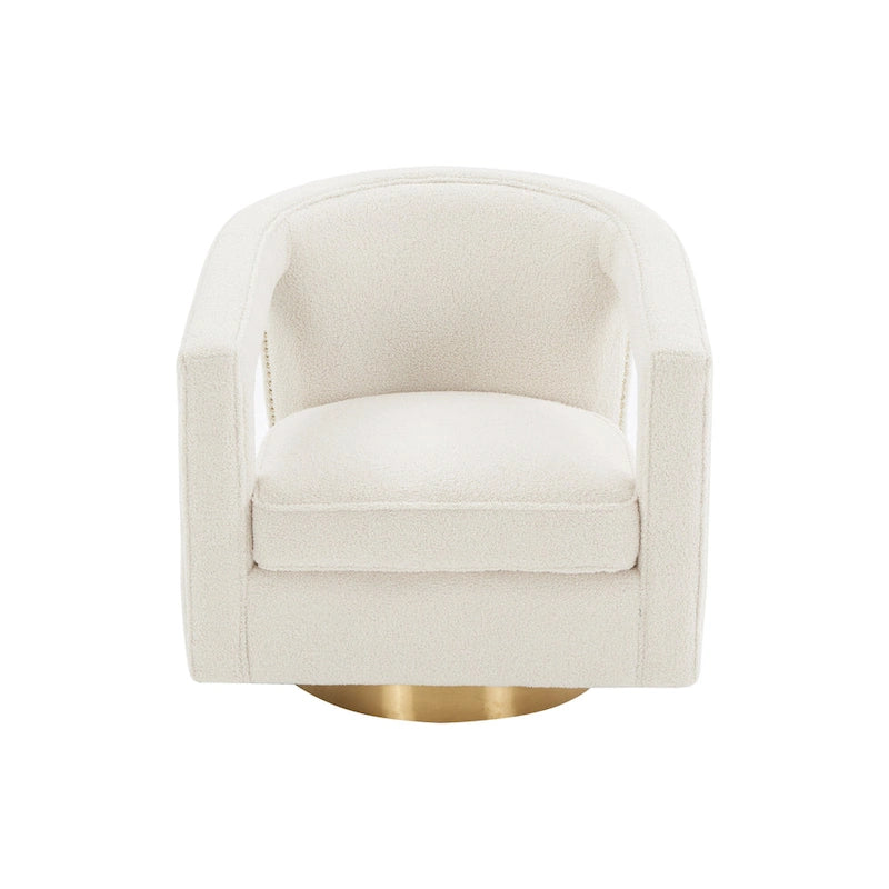 Fauteuil d'appoint pivotant en velours moderne