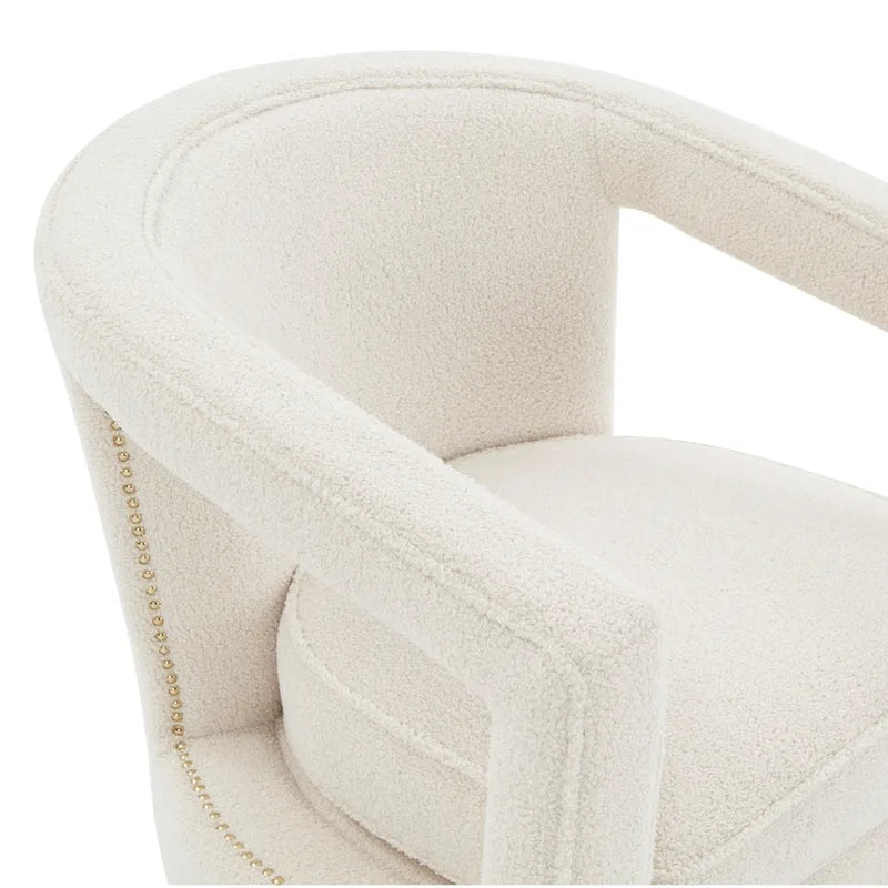 Fauteuil d'appoint pivotant en velours moderne