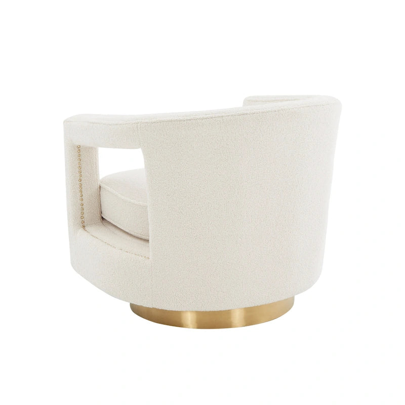 Fauteuil d'appoint pivotant en velours moderne