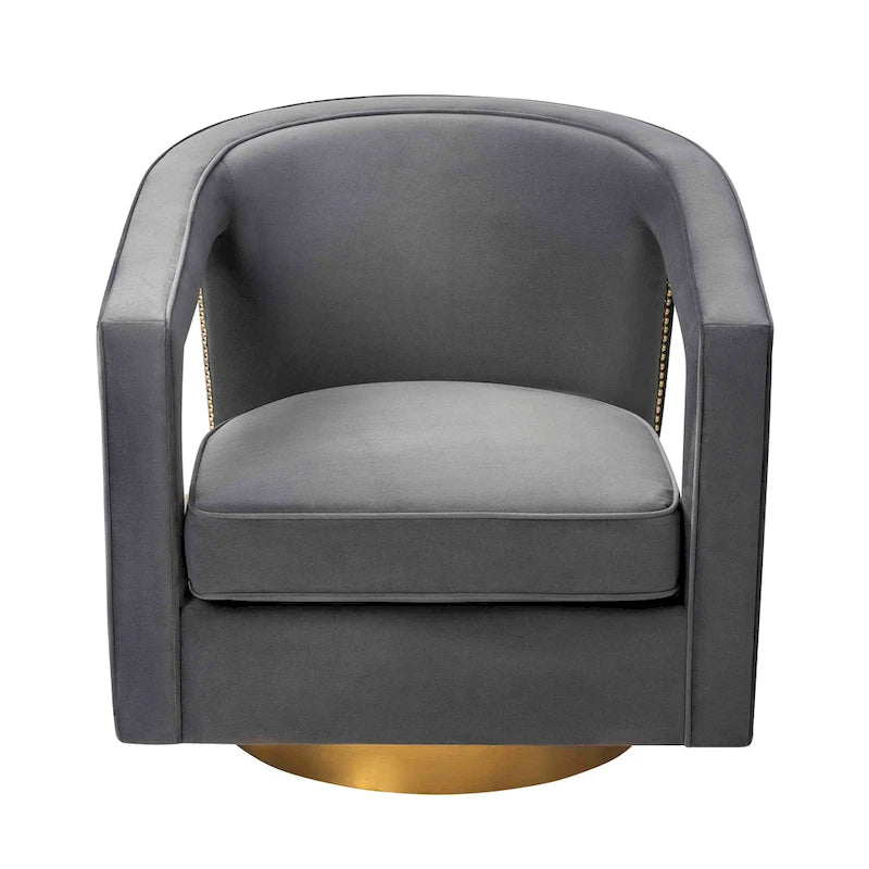 Fauteuil d'appoint pivotant en velours moderne
