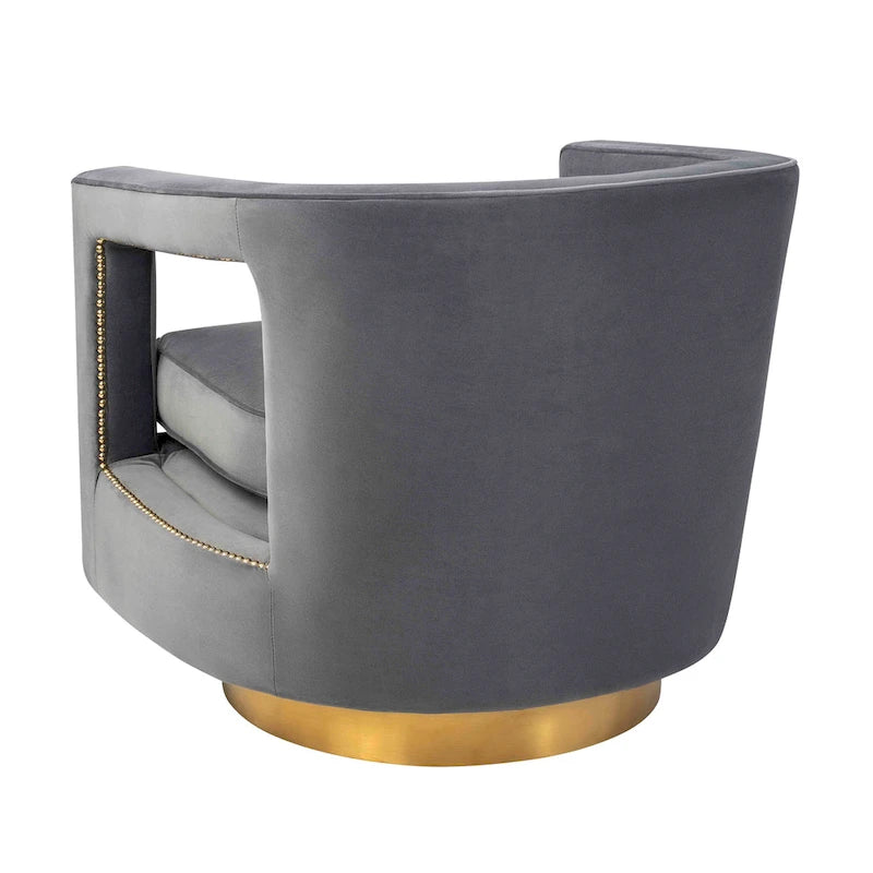 Fauteuil d'appoint pivotant en velours moderne