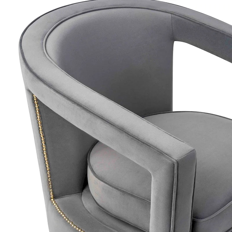 Fauteuil d'appoint pivotant en velours moderne
