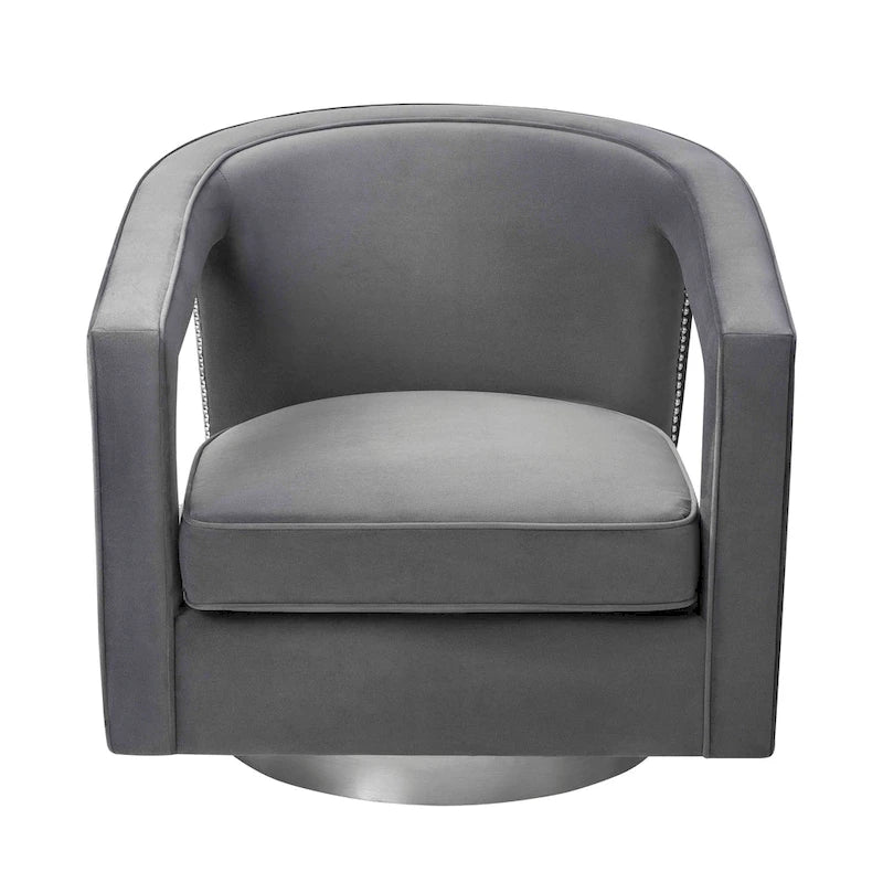 Fauteuil d'appoint pivotant en velours moderne