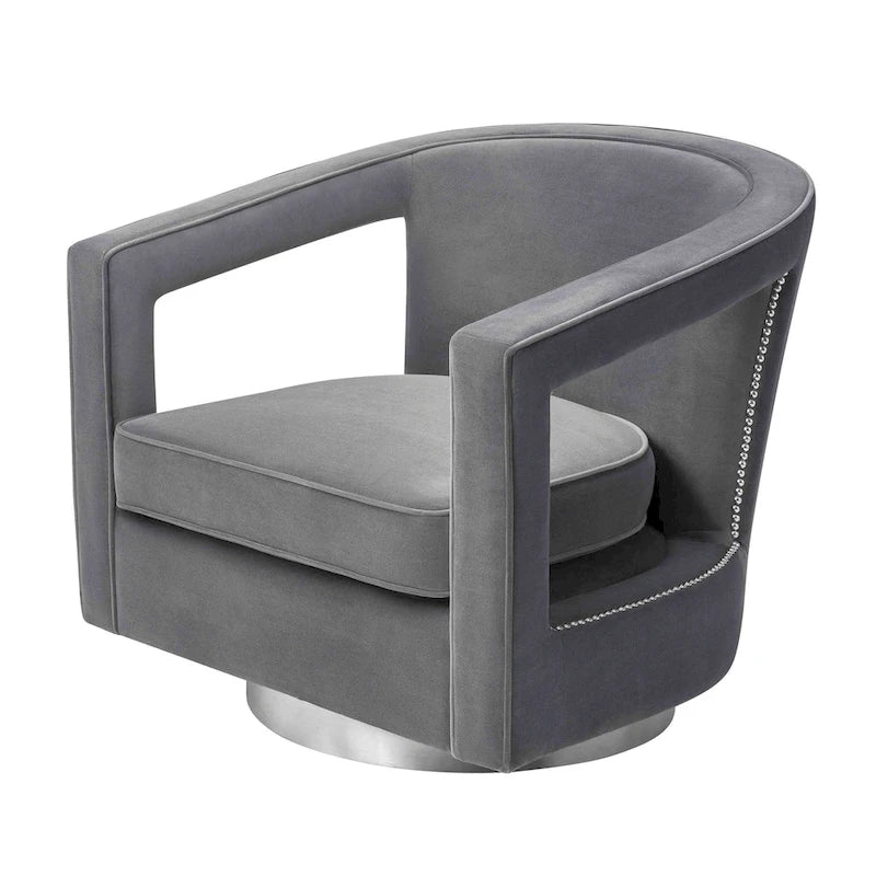 Fauteuil d'appoint pivotant en velours moderne