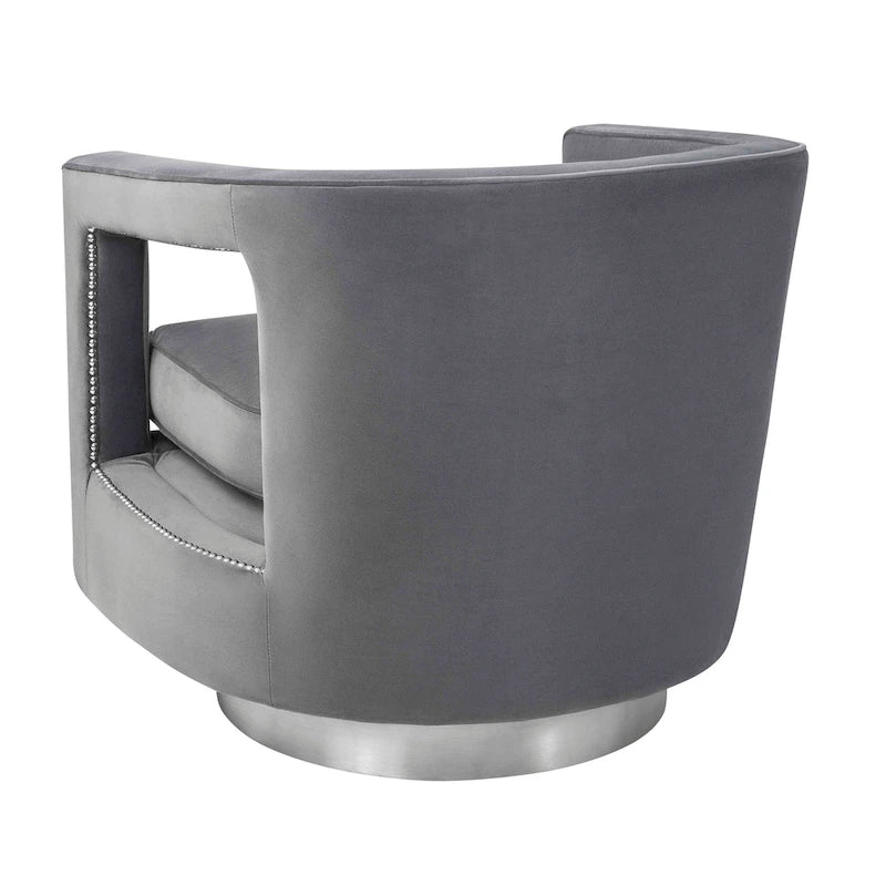 Fauteuil d'appoint pivotant en velours moderne