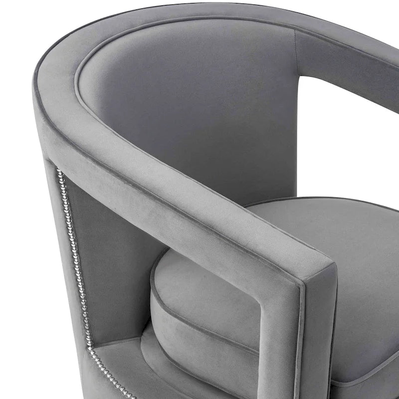 Fauteuil d'appoint pivotant en velours moderne