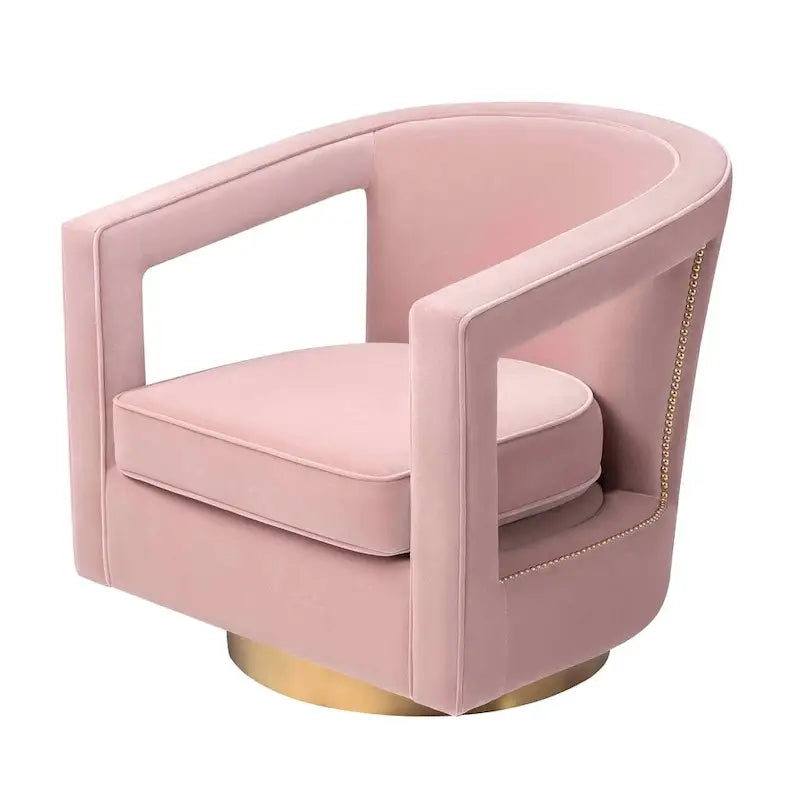 Fauteuil d'appoint pivotant en velours moderne