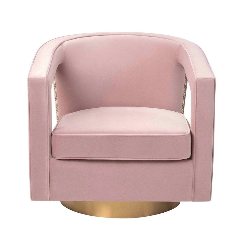 Fauteuil d'appoint pivotant en velours moderne