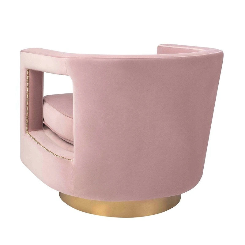 Fauteuil d'appoint pivotant en velours moderne