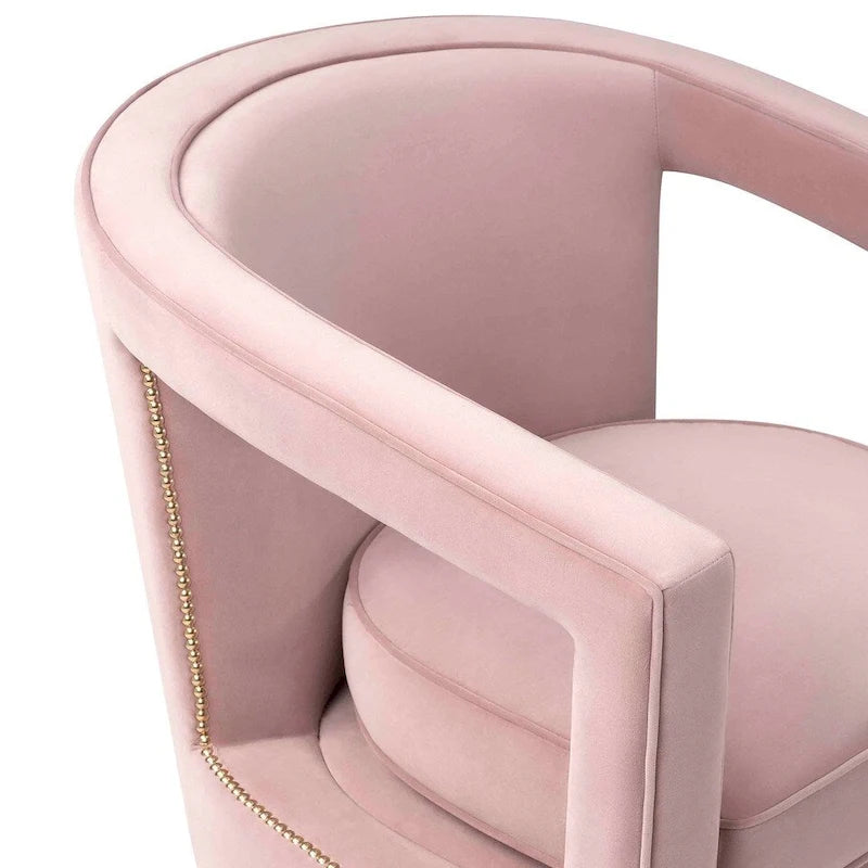 Fauteuil d'appoint pivotant en velours moderne