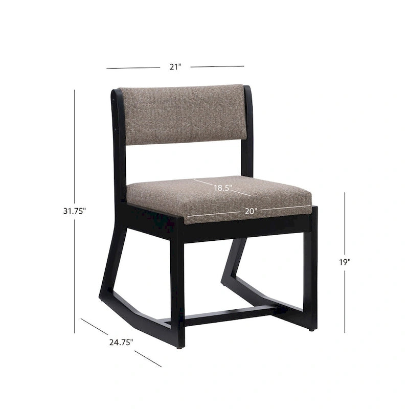 Chaise d'appoint noire en bois massif avec piètement luge