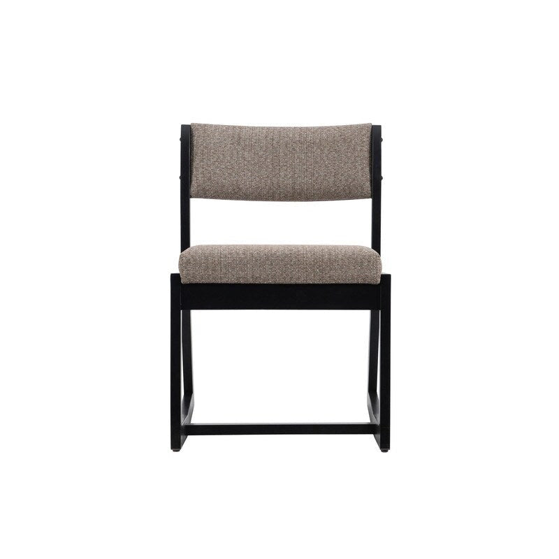 Chaise d'appoint noire en bois massif avec piètement luge