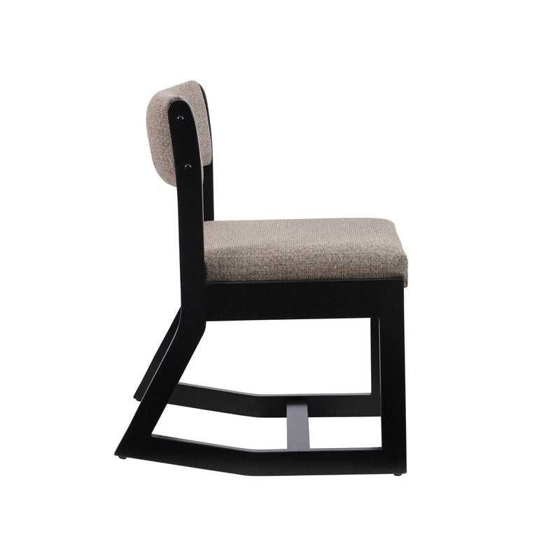 Chaise d'appoint noire en bois massif avec piètement luge