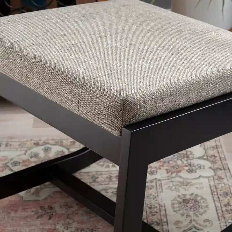 Chaise d'appoint noire en bois massif avec piètement luge