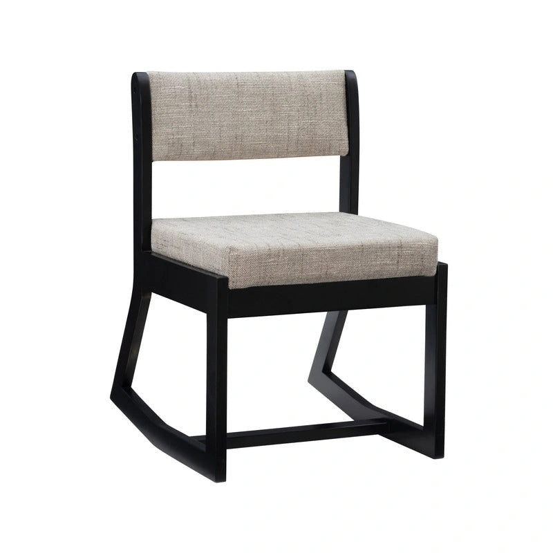Chaise d'appoint noire en bois massif avec piètement luge