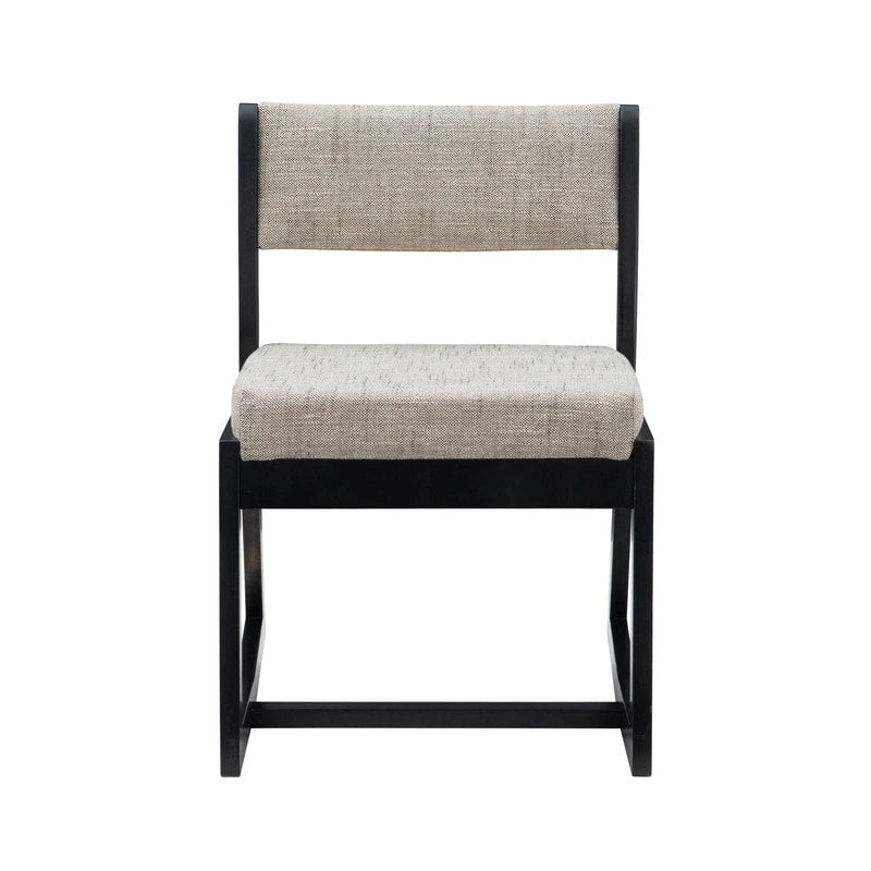 Chaise d'appoint noire en bois massif avec piètement luge