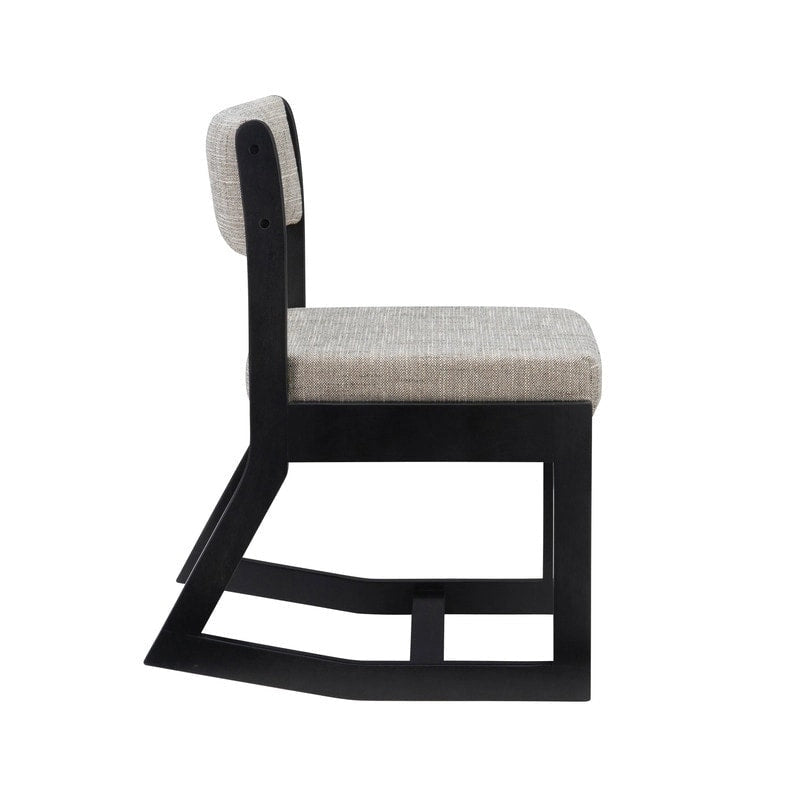 Chaise d'appoint noire en bois massif avec piètement luge