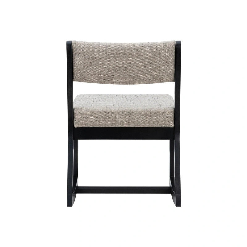 Chaise d'appoint noire en bois massif avec piètement luge
