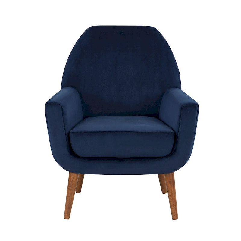Fauteuil en velours du milieu du siècle