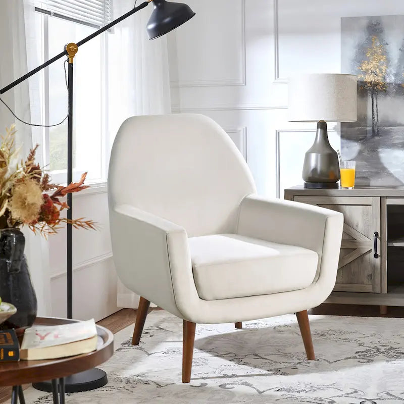 Fauteuil en velours du milieu du siècle