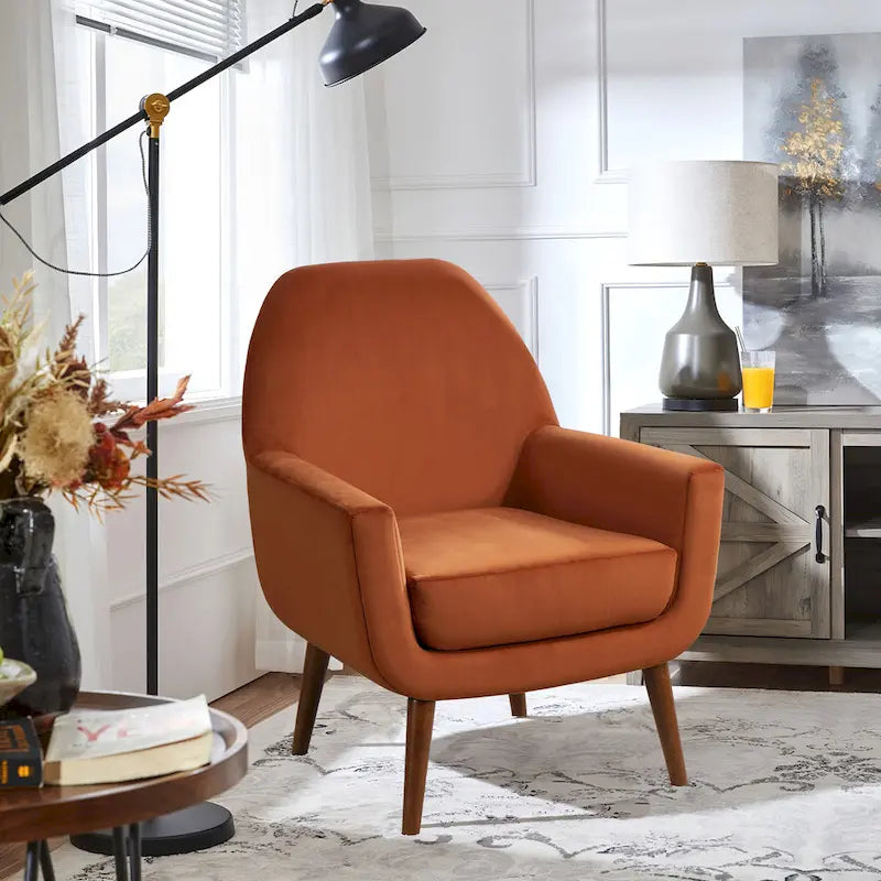 Fauteuil en velours du milieu du siècle