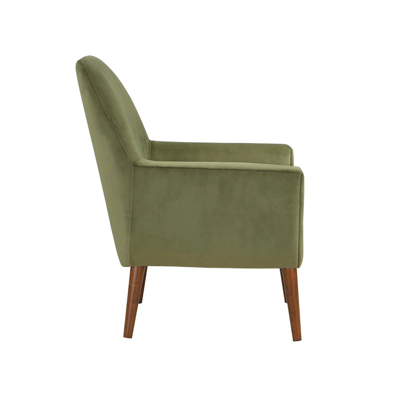 Fauteuil en velours du milieu du siècle