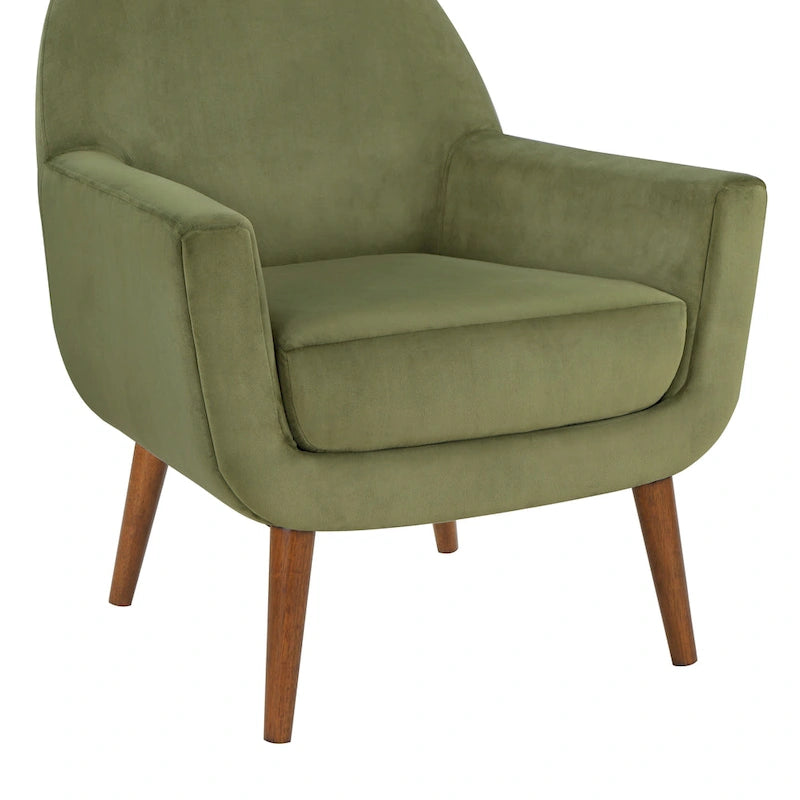 Fauteuil en velours du milieu du siècle