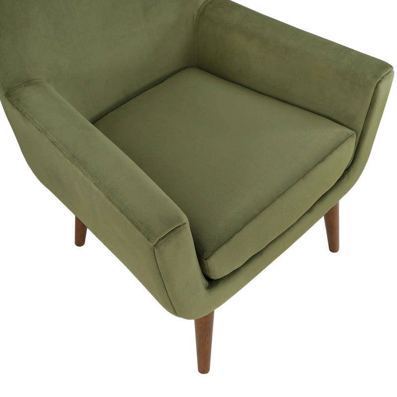 Fauteuil en velours du milieu du siècle