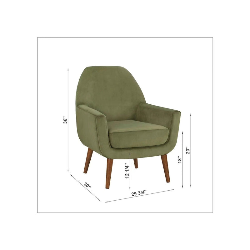 Fauteuil en velours du milieu du siècle