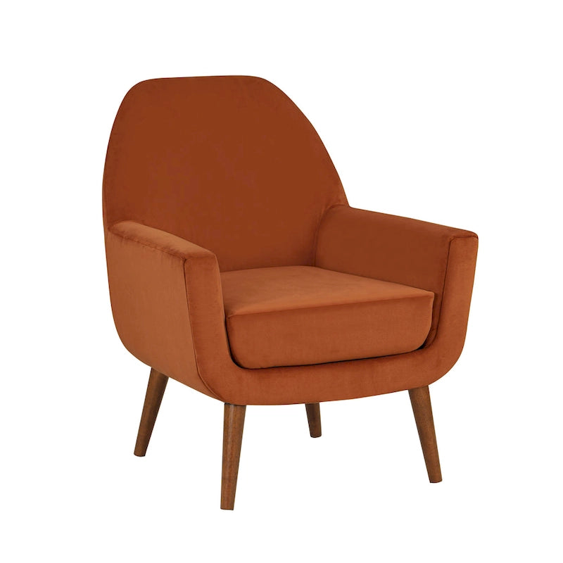 Fauteuil en velours du milieu du siècle