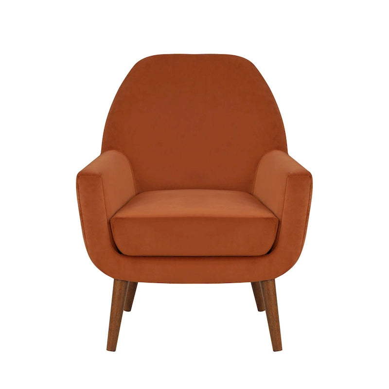 Fauteuil en velours du milieu du siècle