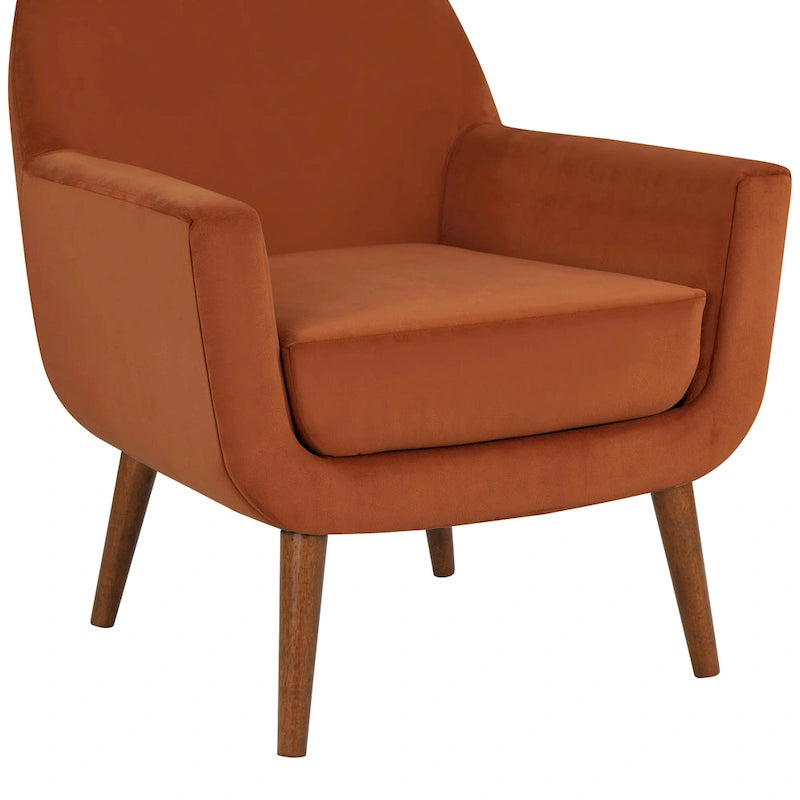 Fauteuil en velours du milieu du siècle