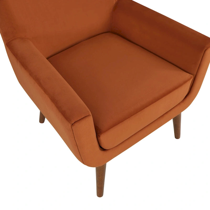 Fauteuil en velours du milieu du siècle