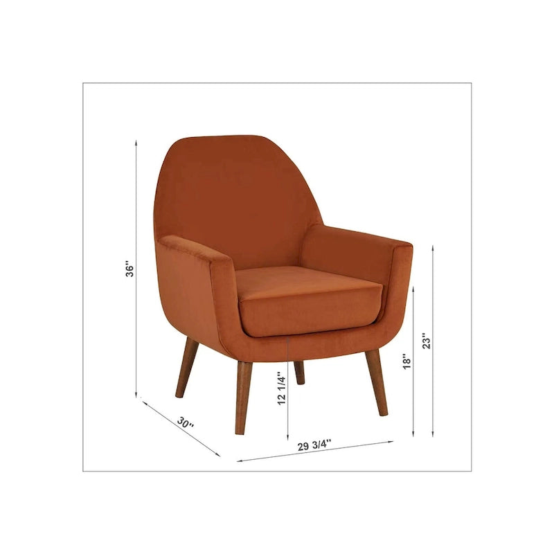 Fauteuil en velours du milieu du siècle