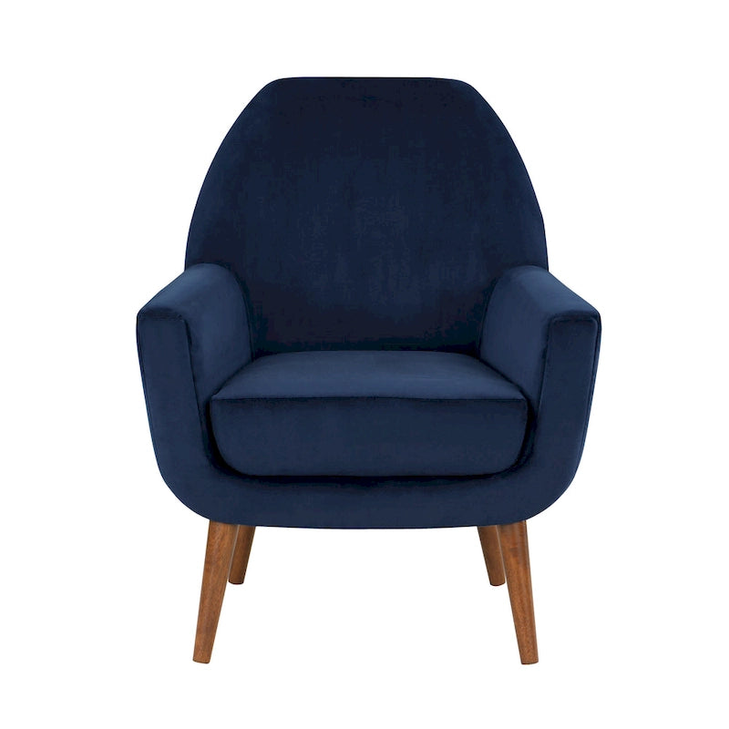 Fauteuil en velours du milieu du siècle