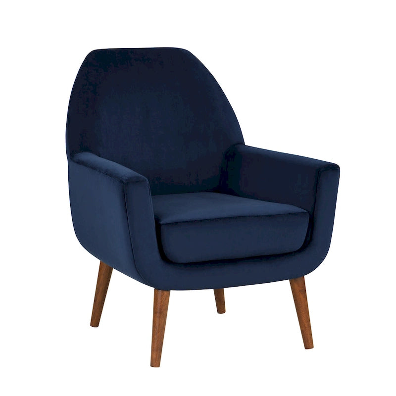 Fauteuil en velours du milieu du siècle
